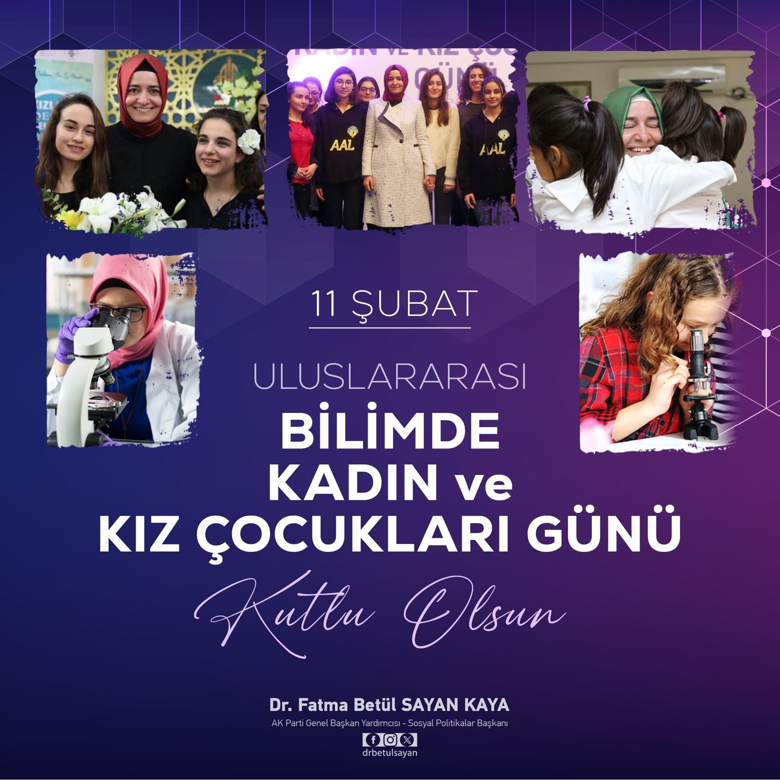 11 Şubat Uluslararası Bilimde Kadın ve Kız Çocukları Günü Mesajı